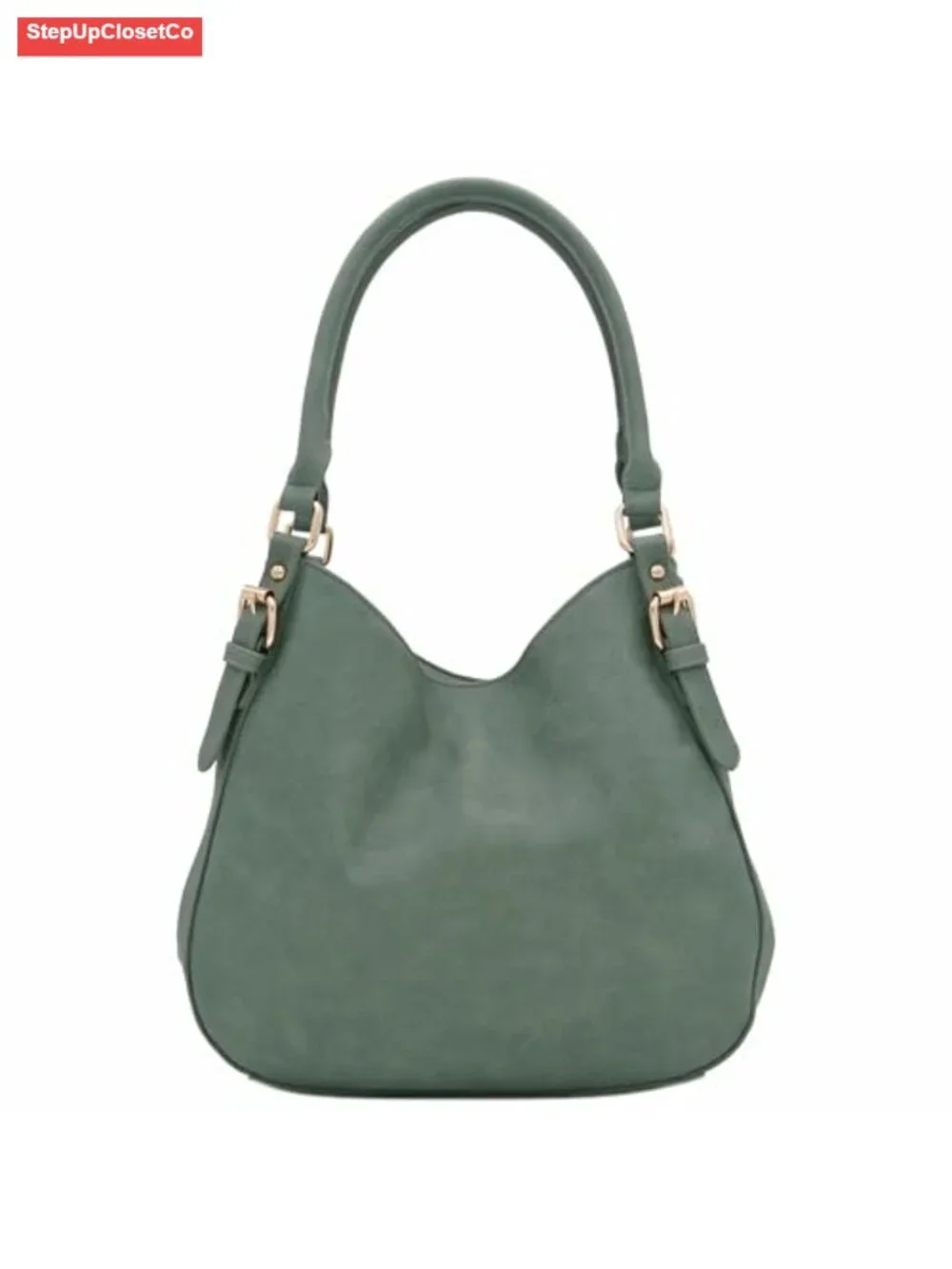 Faux Leather Hobo Bag Lightweight 3 Compartment Top Handle Shoulder Purse